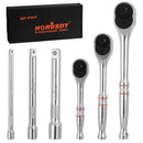 Mini Ratchet Spanner 1/2 3/8 1/4 Drive 90 Tooth Extension Bar Workshop With Bag-10