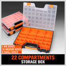 22 Compartments Parts Storage Box Tool Organizer Plastic Bin Carry Case-3