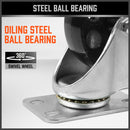 4Pc 3.5'' Heavy Duty Steel Castor Wheel Swivel Caster 500KG/EA Loading Capacity-5