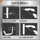 HORUSDY Large 4Pc Wall Mount Hook Set Heavy Duty Garage Kayak Holder Bike Rack-7