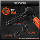 HORUSDY 4Pc 3/8" Drive Click Torque Wrench Ratchet Socket with Adaptor Extension-7