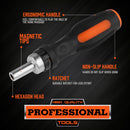 HORUSDY 19 Pcs Ratchet Precision Screwdriver Bits Set Slotted Phillips Tox Hex-6