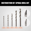 15Pc HSS Drill Bits Combination Set Wood Metal & Concrete Drilling Metric Titanium-7