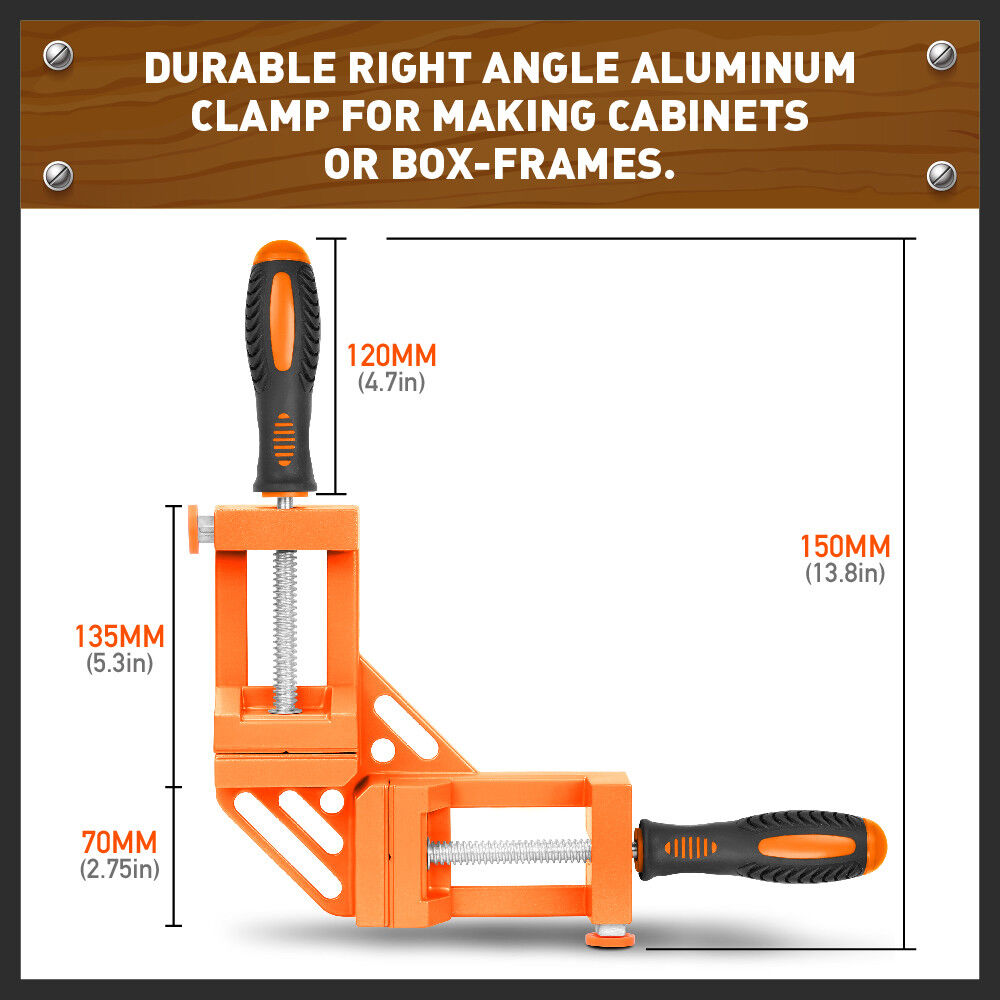 90° Degree Corner Clamp Welding Vice Woodworking Alloy Body With Quick Release