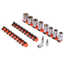 3Pc Mixed Socket Holder Set Storage Rails 1/2" 3/8" 1/4" Drive Grip Organiser-1