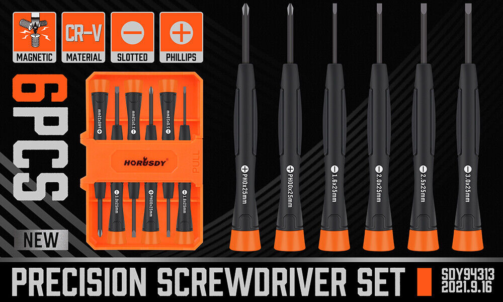 6Pc Precision Screwdriver Set Phillips Slotted Electronic PC Repair Small Driver - 0