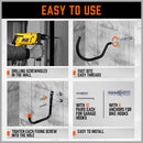 12Pc Wall Mount Hooks Set Heavy Duty Steel Garage Storage Rack Utility Hangers-7