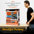 43Pc Bins Wall Mounted Parts Storage Rack Tools Holder Organiser 2 Peg Borads-3