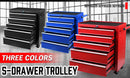 5-Drawer Tool Storage Trolley Cart - Heavy Duty Garage Cabinet Organizer with Lockable Wheels-5