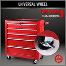 5-Drawer Tool Storage Trolley Cart - Heavy Duty Garage Cabinet Organizer with Lockable Wheels-8