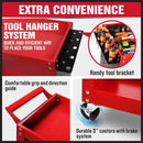 3-Tier Heavy Duty Steel Tool Trolley - Workshop Cart with Pegboard, Hooks and Locking Swivel Casters-5