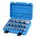 21Pc 12-Point Socket Set 1/2-inch Drive Grip Sleeve Storage Case Metric 8mm-36mm-1
