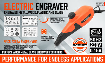 Electric Hand Engraver Engraving Tool With Stencils For Glass Metal Wood Plastic - 0