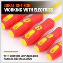8Pc Insulated Screwdriver Set Magnetic Slotted Phillips Electricians With Case-4