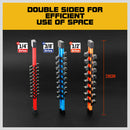 3Pc Double-Side Sockets Holder Tool Organizer Rails WorkShop Rack 1/4" 3/8" 1/2"-4