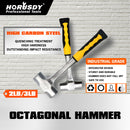2LB+3LB Steel Hammer Double Octagonal Heavy Duty Solid Forged Rubber Grip Handle-4