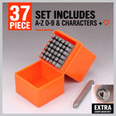 37Pcs Letter Number Stamp Punch Set DIY Hardened Ball Bearing Steel Tool 3mm-3