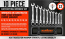 10Pc Flexible Head Ratchet Spanner Set Metric Wrench CRV With Carry Pouch 8-22MM-2