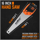 16" Hand Saw Sharp Cut Wood Plastic Cutting Heavy Duty Crosscut Saw 505mm Long-3