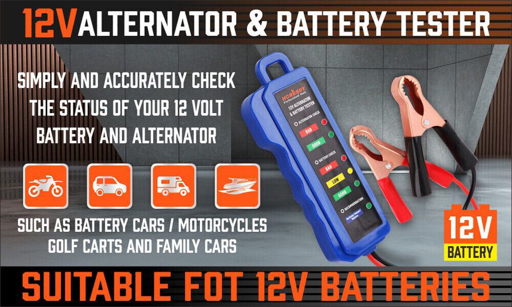 Digital 12V Alternator Battery Tester Car Load Tester Automotive  Voltage Check - 0