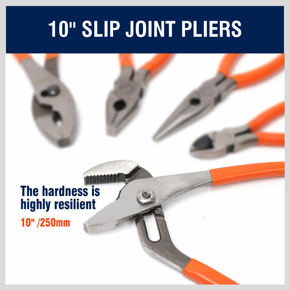 5Pc Pliers Set Diagonal Linesman Long Nose Groove Joint Slip Joint Pliers