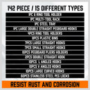 142Pc Pegboard Hooks Set Peg board Hanger Assortment Storage Trays Organizer Bin-5