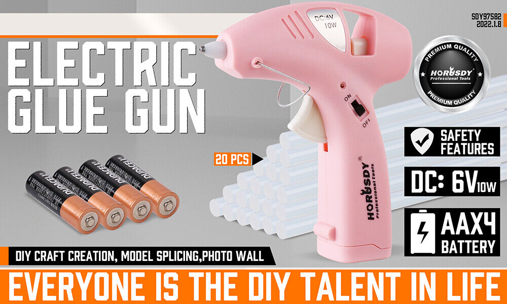 Cordless Hot Glue Gun 20 Glue Sticks & Batteries Included Craft DIY Repair Tool - 0