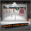 Wall Mounted Hook Rail Set Bike Holder Garden Tool Storage Rack Garage Organizer-8