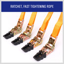 4Pc Ratchet Tie Down Strap Set 25mm x 5m Heavy Duty 500kg Capacity Commercial-4