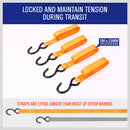 4Pc Ratchet Tie Down Strap Set 25mm x 5m Heavy Duty 500kg Capacity Commercial-5