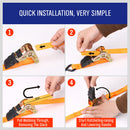 4Pc Ratchet Tie Down Strap Set 25mm x 5m Heavy Duty 500kg Capacity Commercial-6