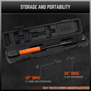 HORUSDY 3Pc 1/2" Drive Click Torque Wrench Ratchet Socket with Adaptor Extension-4