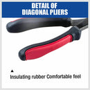 7" Flush Side Cutter Diagonal Cut Pliers Plastic Nippers Cutting Insulated Tool-3