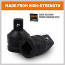 8Pc Impact Socket Reducer Set Heavy Duty Adaptor For Ratchet Wrench With Case-6