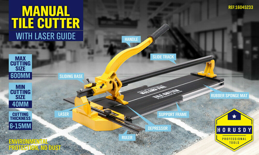600mm Manual Tile Cutter Laser Guide Home Pro Tile Cutting Machine Heavy Duty - 0