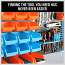 86Pc Wall Mounted Parts Storage Bins Tool Holder Rack Workshop Organiser-5
