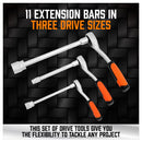 20Pc Socket Extension & Adaptor Set Flexible Joint Reducer Combination Drive Kit-5