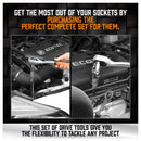 20Pc Socket Extension & Adaptor Set Flexible Joint Reducer Combination Drive Kit-8