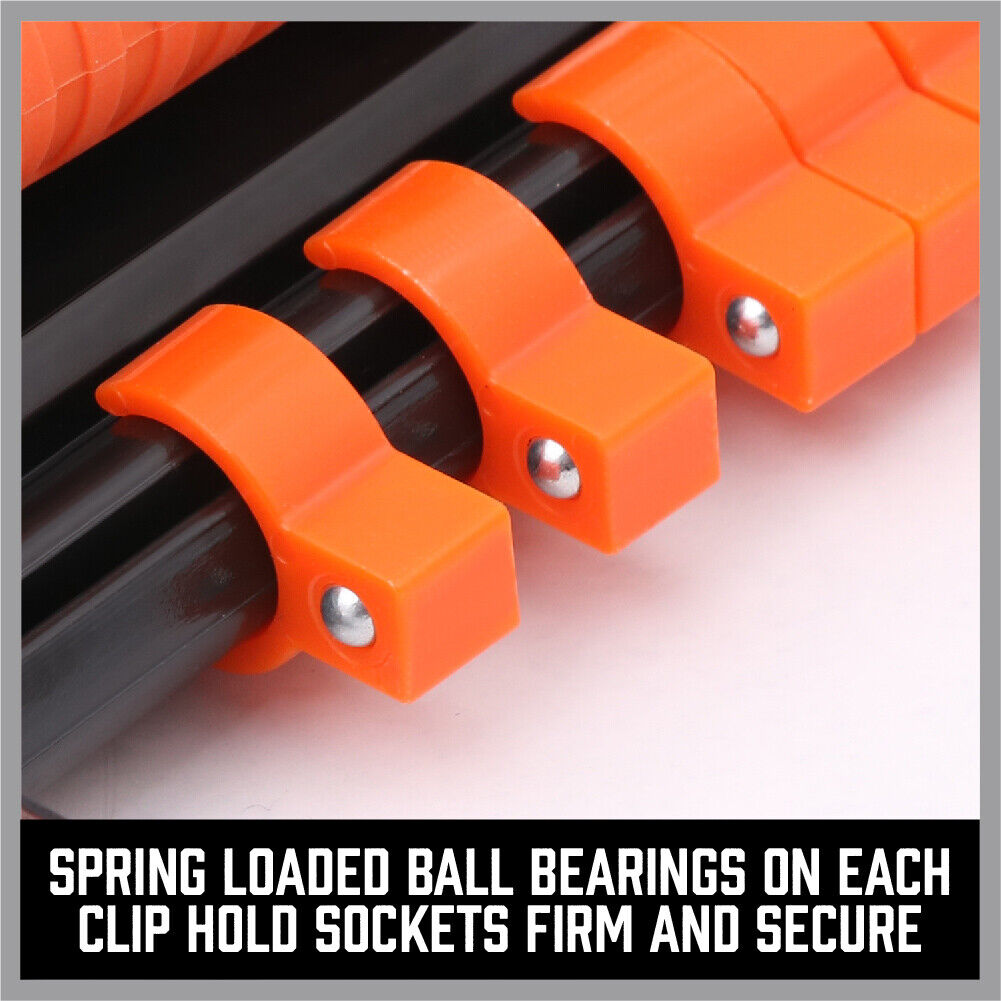 3Pc Socket Rails 66 Socket Holder Space Organiser Garage Rack 1/4" 3/8" 1/2"