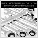 20Pc Ratchet Spanner Set Metric & Imperial Combination Wrench Open End Ring CR-V-7