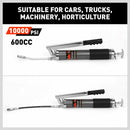 Heavy Duty 600cc Manual Grease Gun Flexible Hose Coupler 10000PSI Oiling Tools-3