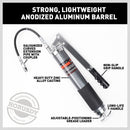 Heavy Duty 600cc Manual Grease Gun Flexible Hose Coupler 10000PSI Oiling Tools-4