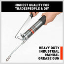 Heavy Duty 600cc Manual Grease Gun Flexible Hose Coupler 10000PSI Oiling Tools-9