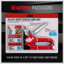 Heavy Duty Staple Gun Set 2in1 Stapler 1500Pc Staples Tacker Hand Fastener Tool-8