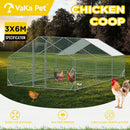 VaKa 3x6x1.95m Metal Walk-in Chicken Coop Rabbit Hutch Cage Hen House Chook Au-3