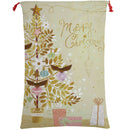 50x70cm Canvas Hessian Christmas Santa Sack Xmas Stocking Reindeer Kids Gift Bag, Merry Christmas Golden Tree-1