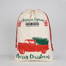 50x70cm Canvas Hessian Christmas Santa Sack Xmas Stocking Reindeer Kids Gift Bag, Cream - Car Gift Express-1