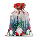 50x70cm Canvas Hessian Christmas Santa Sack Xmas Stocking Reindeer Kids Gift Bag, Cream - Faceless Santa (B)-1