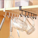 Under Cabinet Hanger 6 Hooks White-2