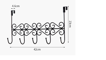 5 Hooks Over The Door Hanger Black - 0